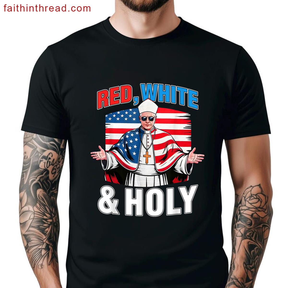 Red White Pope Usa Shirt