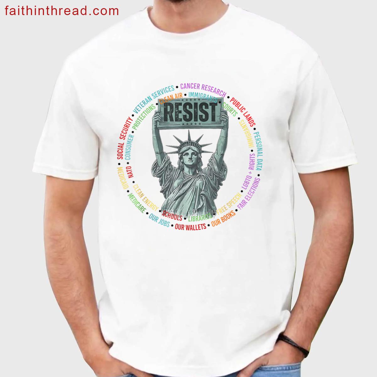 Resist Statue Of Liberty Tee Shirt