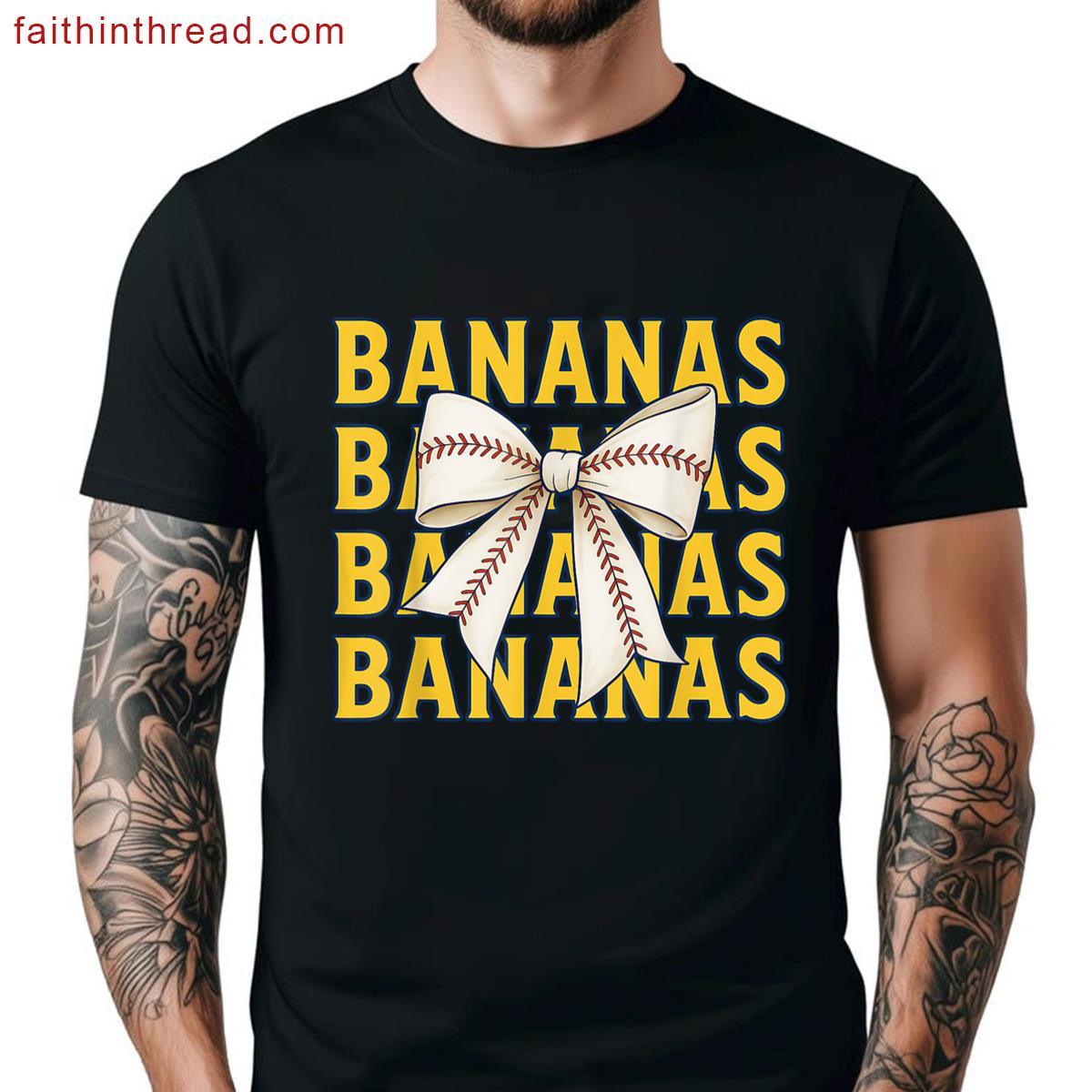 Retro Bananas Tee Coquette Style Kids Shirt
