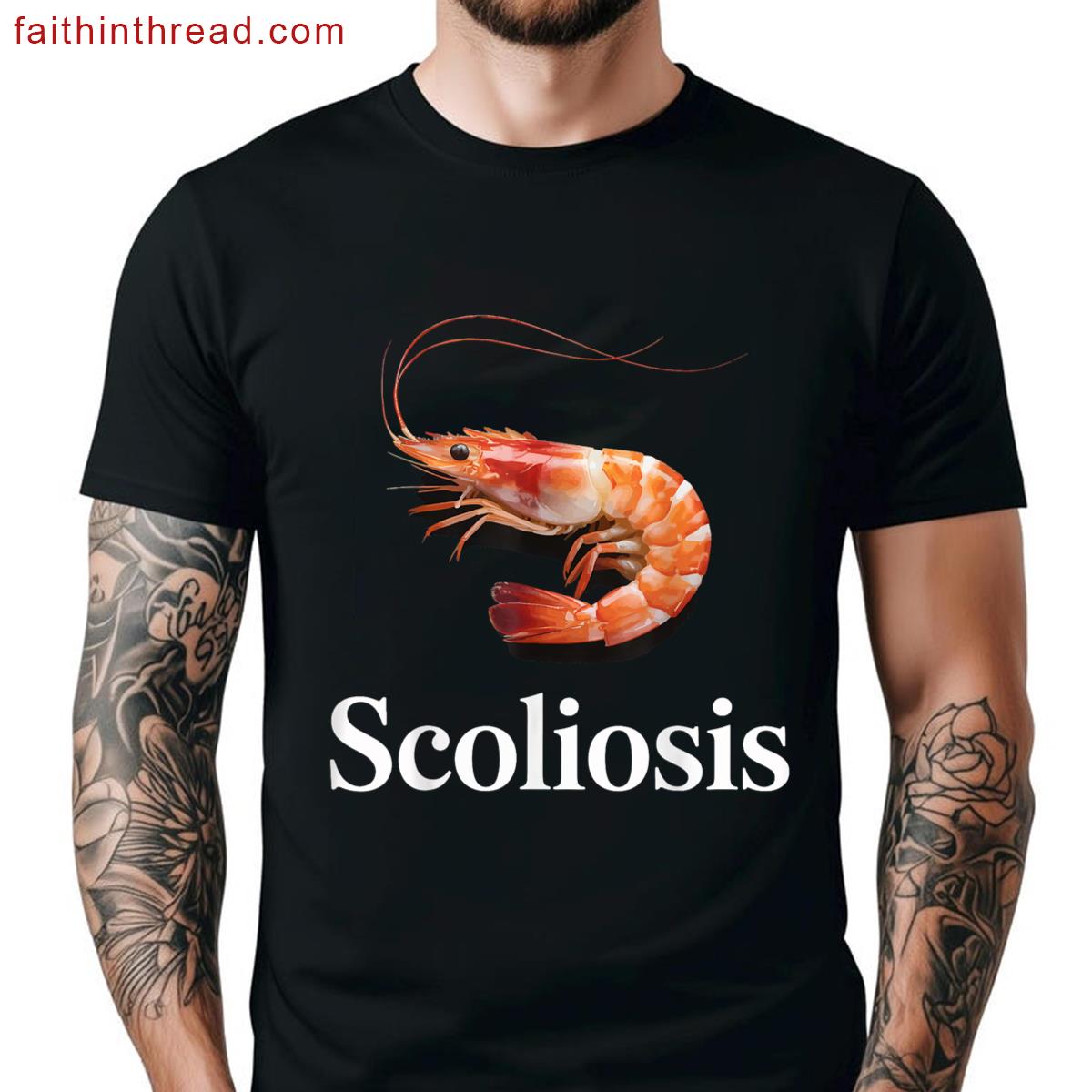 Scoliosis Shrimp Design Shirt