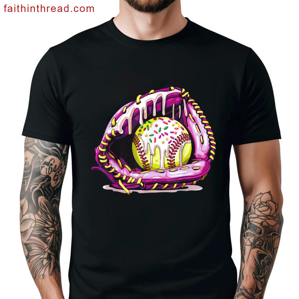 Softball Glove Sprinkles Tee Shirt
