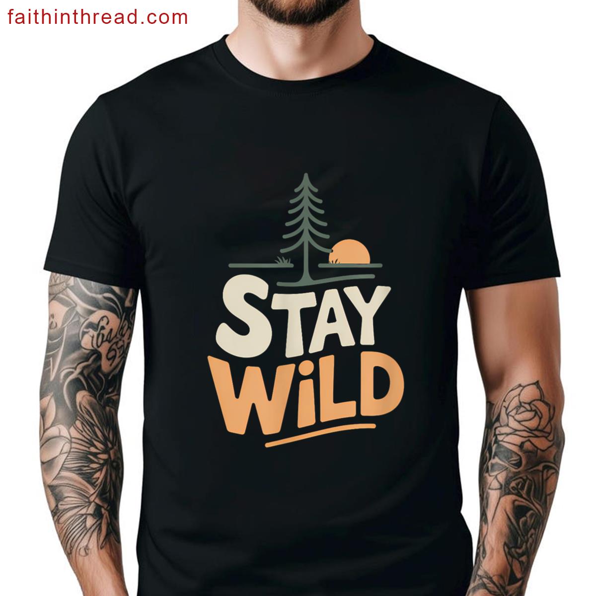 Stay Nature Freedom Graphic Tee Shirt