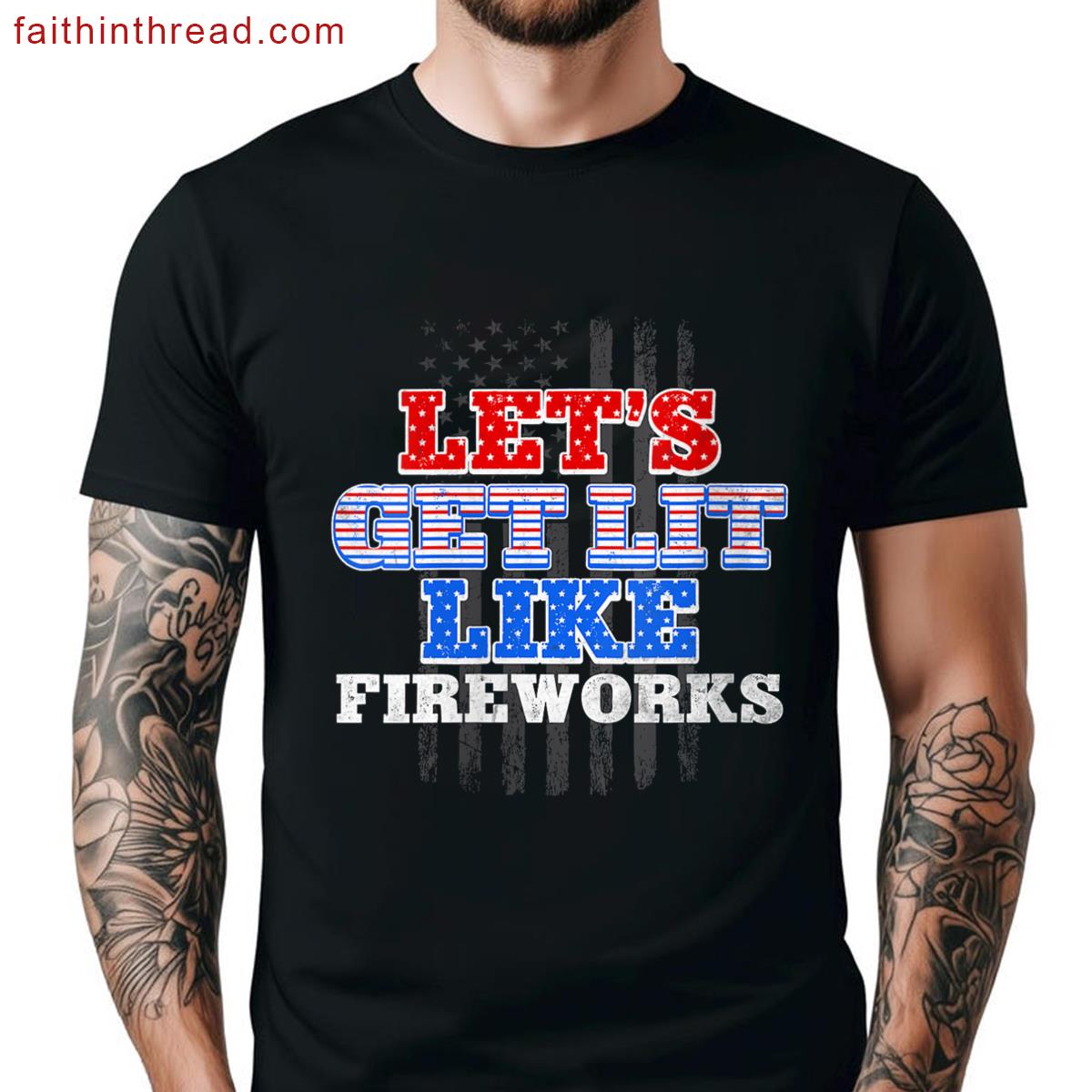 Womens 4th Of July Flag Tee Shirt