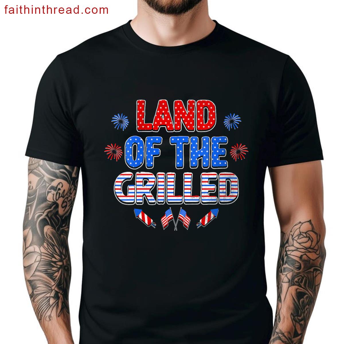 Womens 4th Of July Grill Tee Shirt
