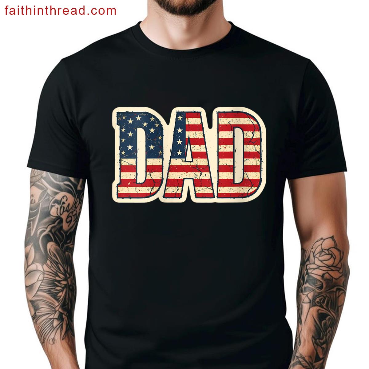 Womens Patriotic Fathers Day Tee Shirt