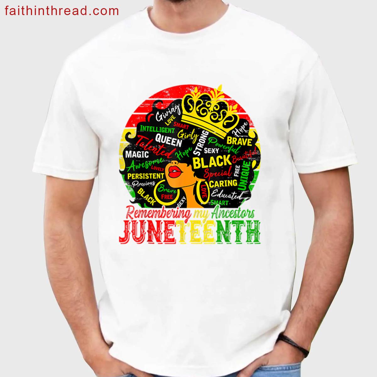 Junenth Celebrate Black Women Tee Shirt