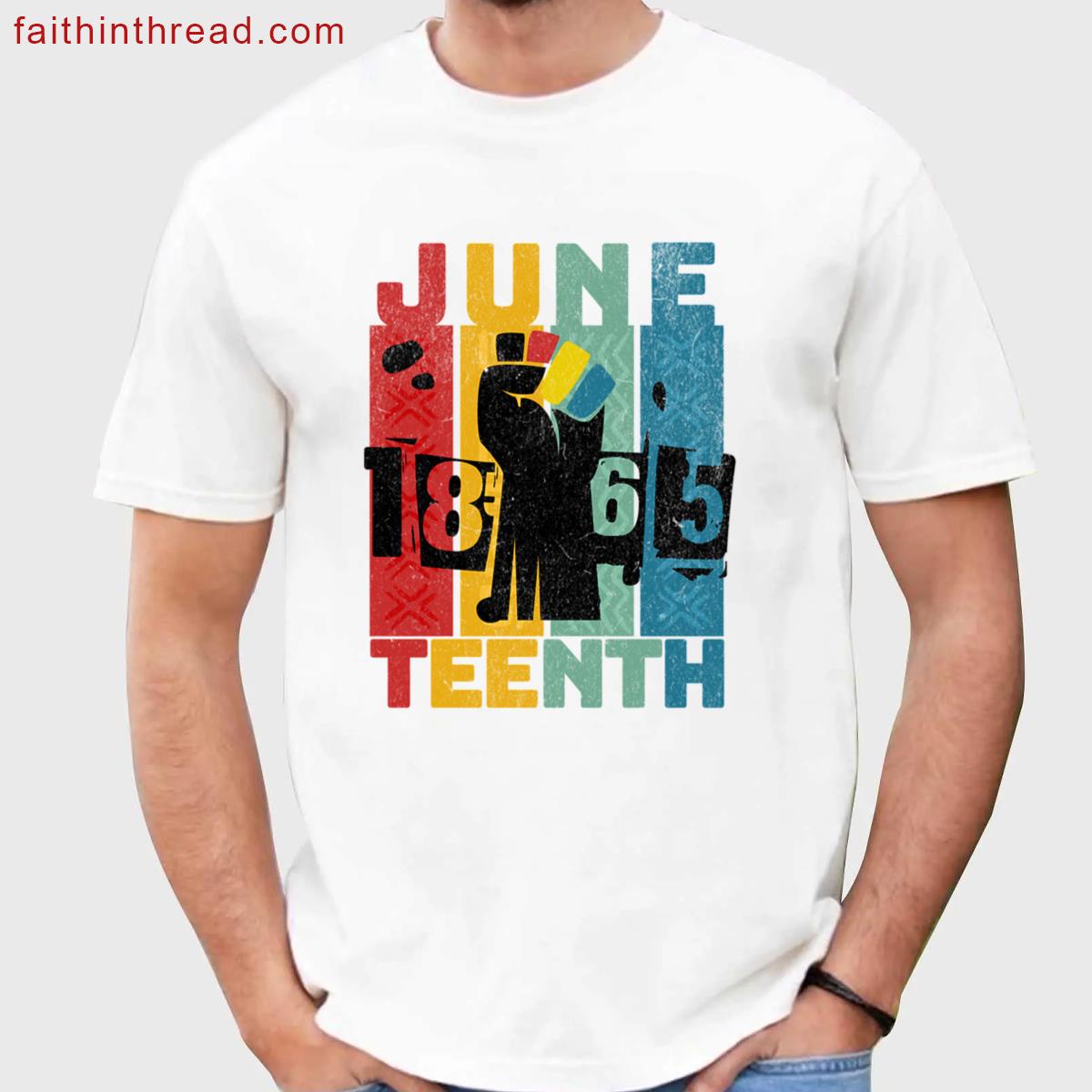 Juneteenth Symbol Fist 1865 Tee Shirt