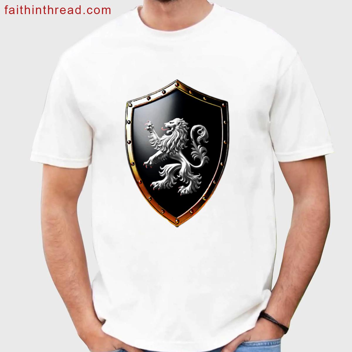 Lewis Regal Silver Lion Bold Design Shirt