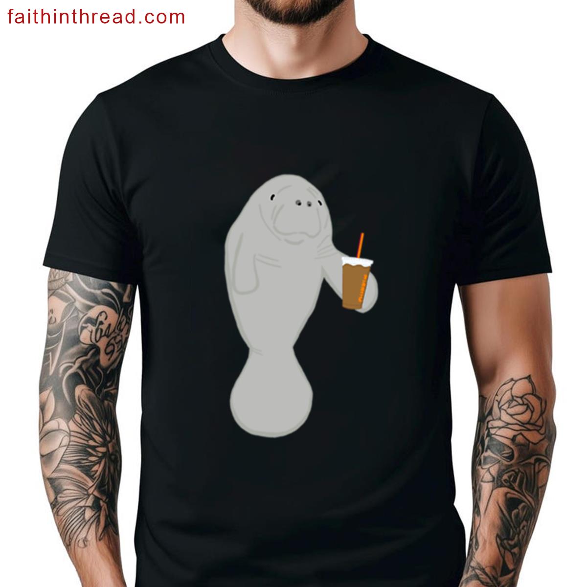 Manatee Oversized Iced Coffee Tee Shirt
