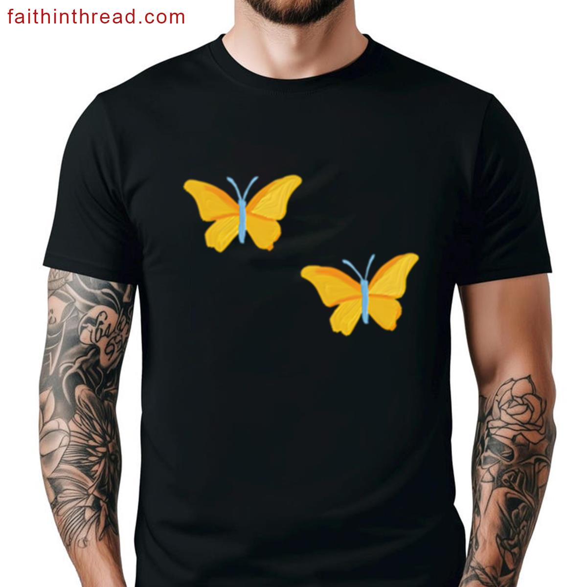 Paint Butterflies Fashion Tee Shirt