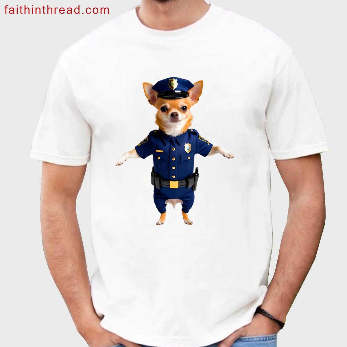 Police Officer Chihuahua Humor Tee Shirt