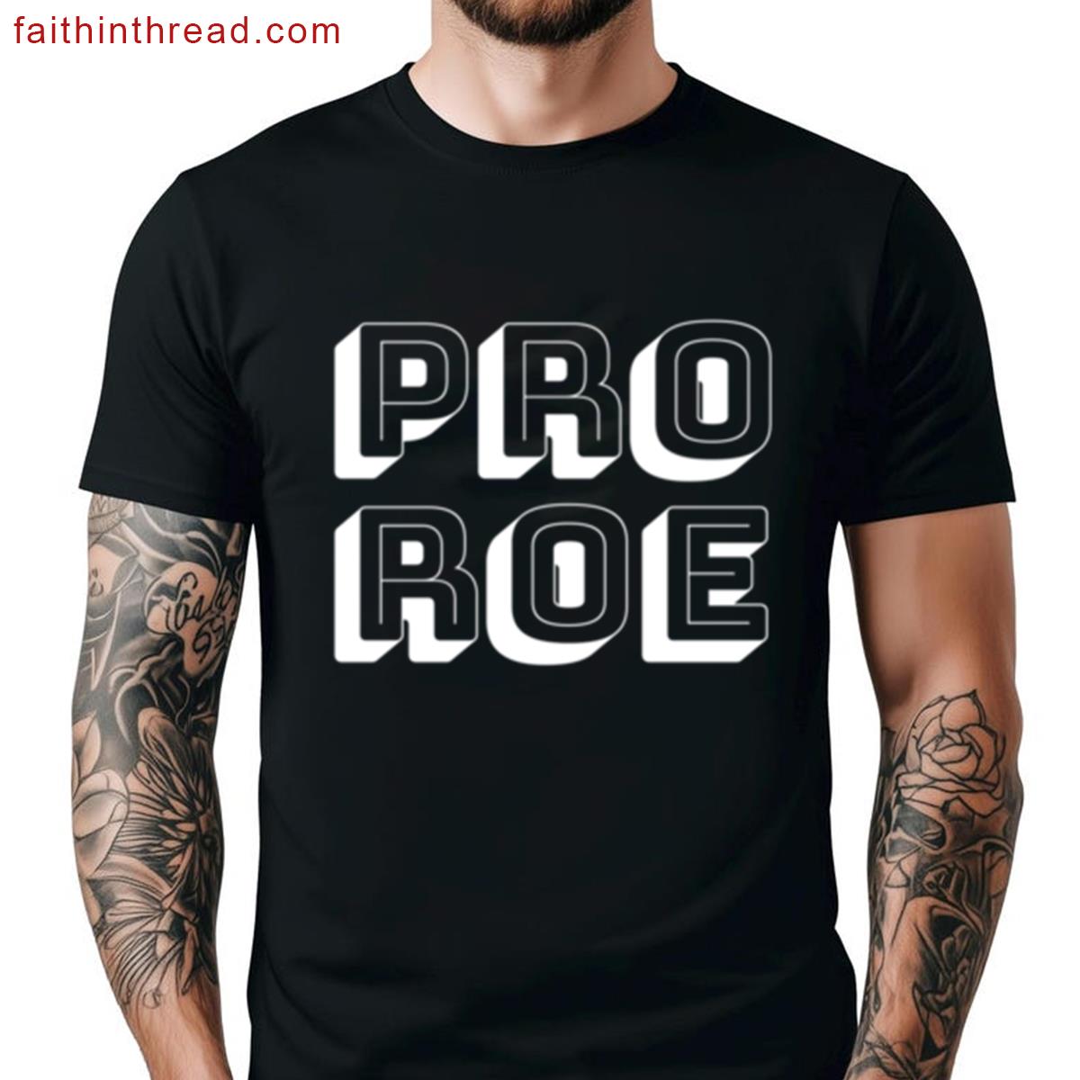 Pro Roe White Graphic Tee Casual Fashion Shirt