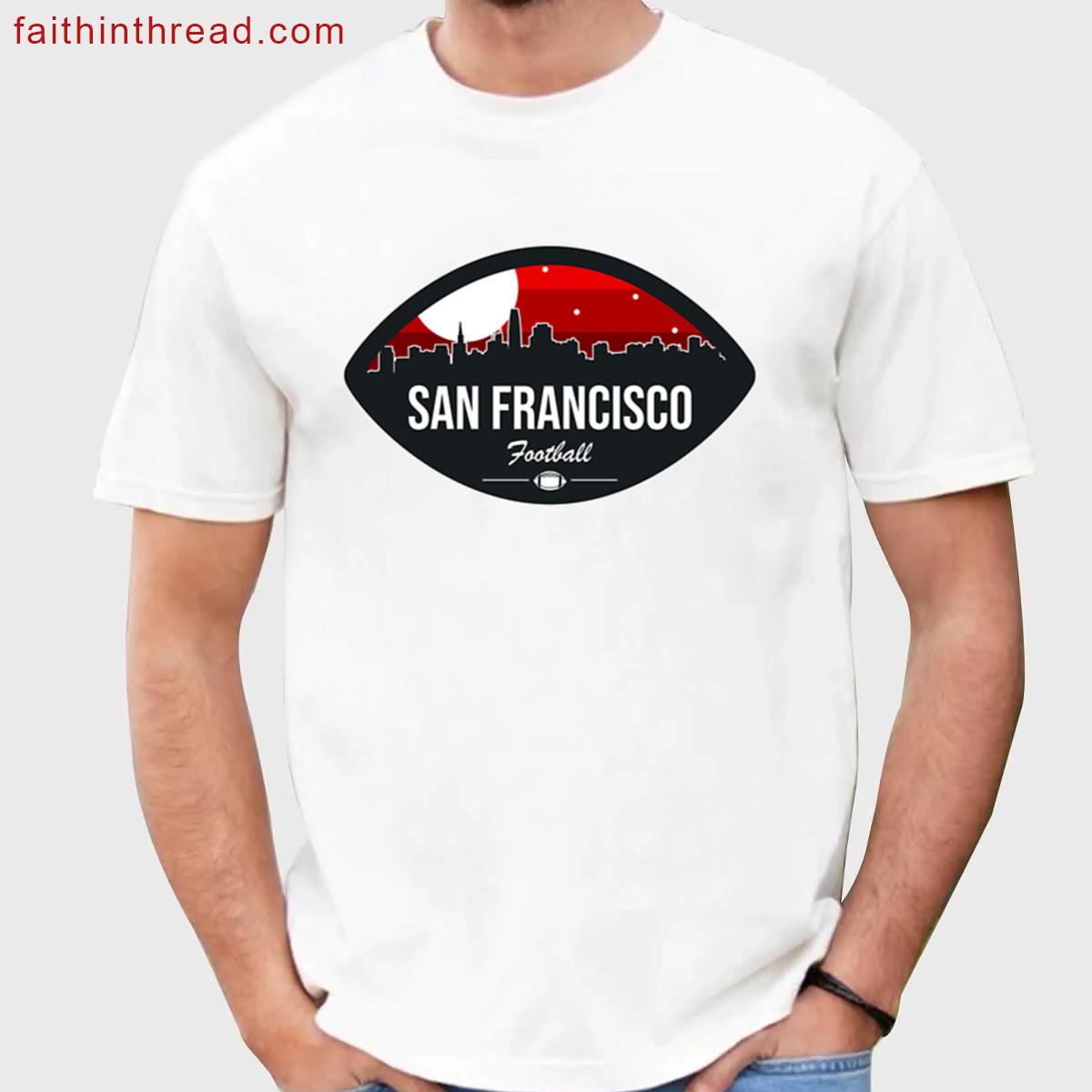 San Francisco Football Skyline Graphic Tee Shirt