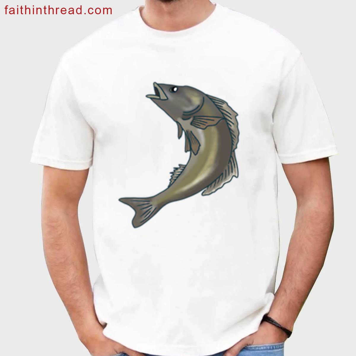 Sea Bass Fish Illustration Tee Shirt