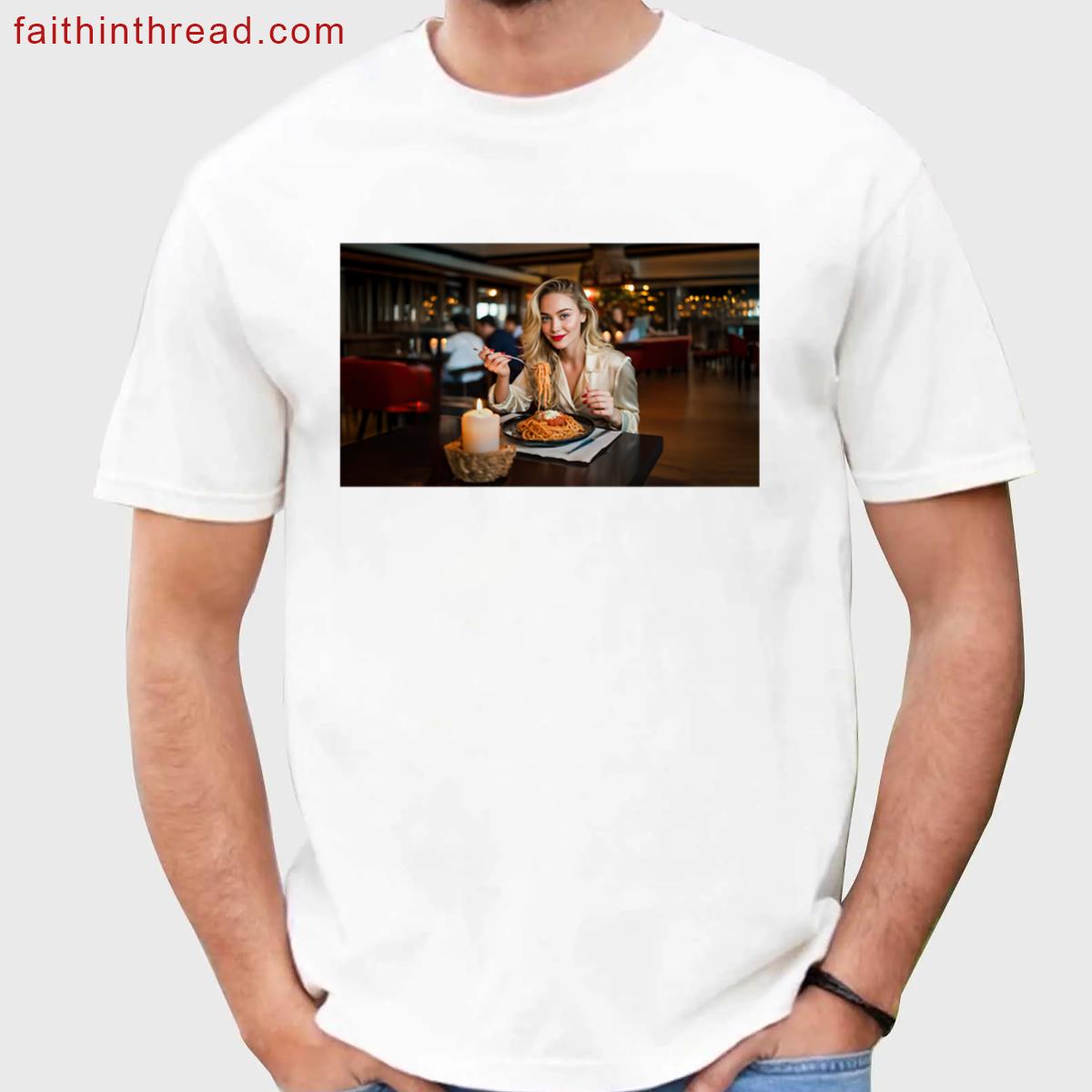 Sexy Blonde Food Graphic Tee Shirt