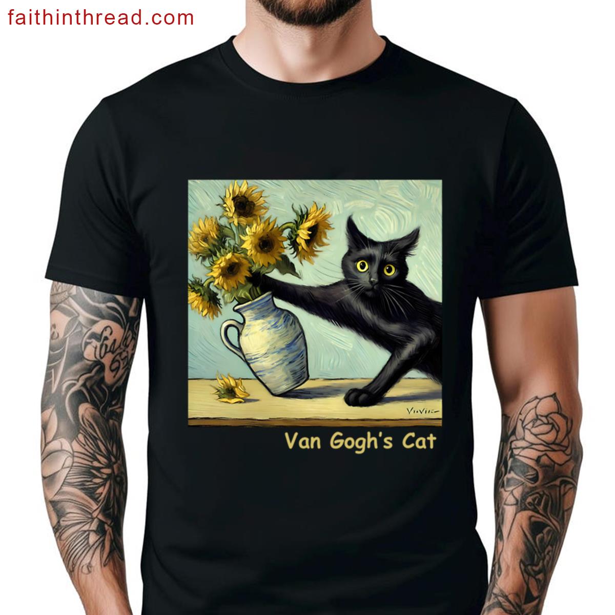 Van Goghs Cat Graphic Shirt