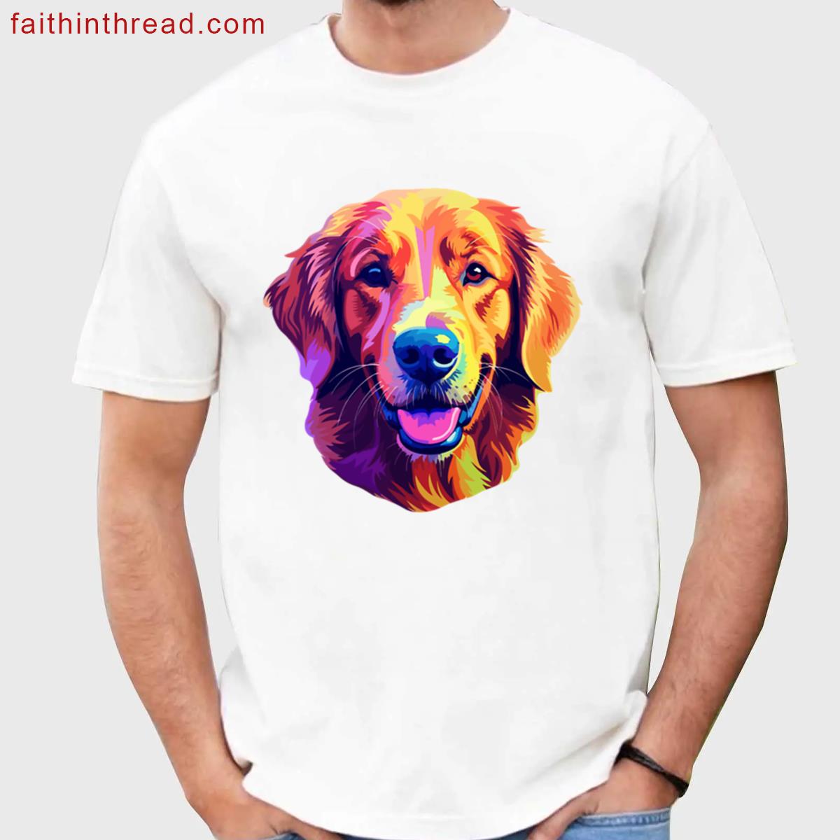 Vibrant Golden Retriever Pop Shirt