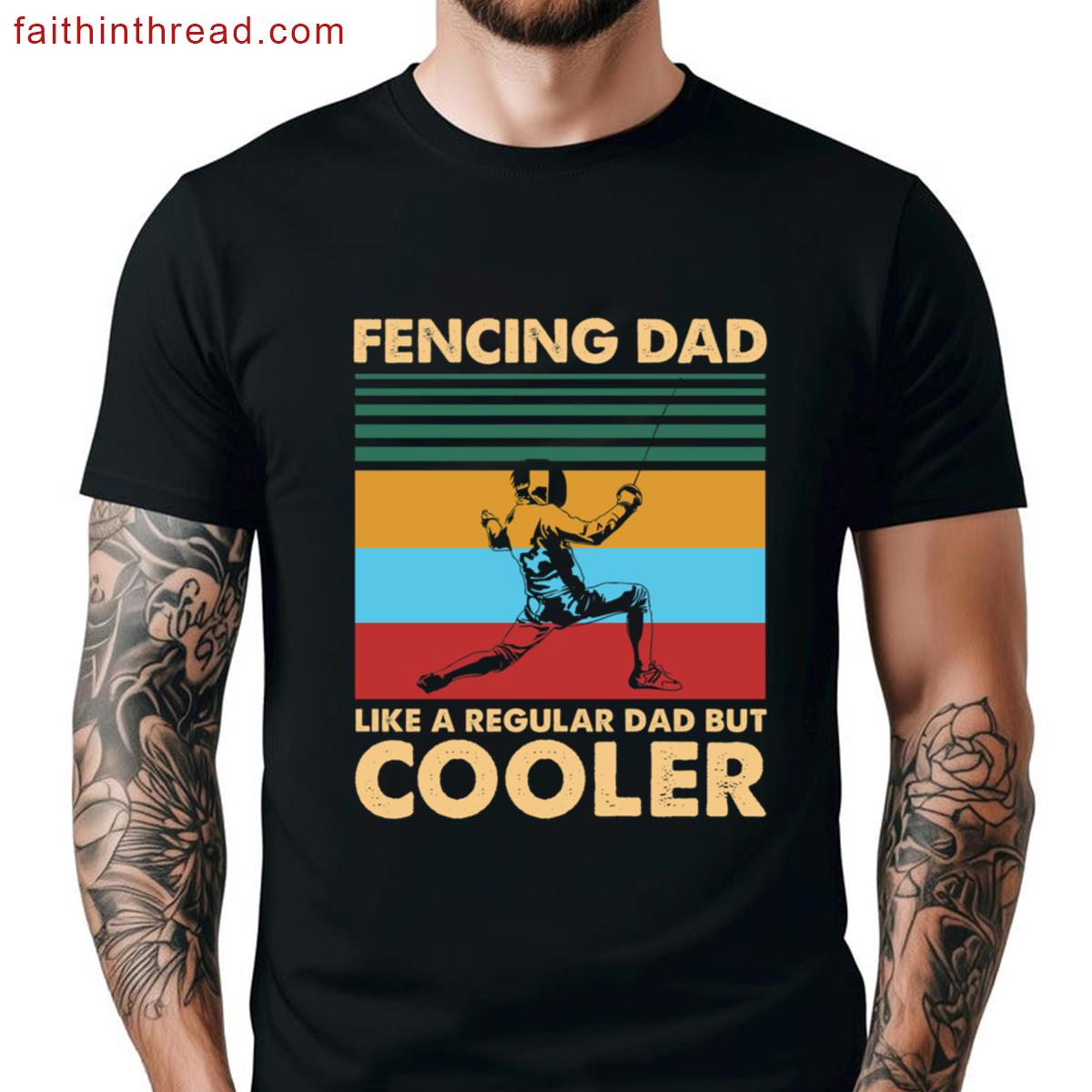 Vintage Fencer Fathers Day Shirt