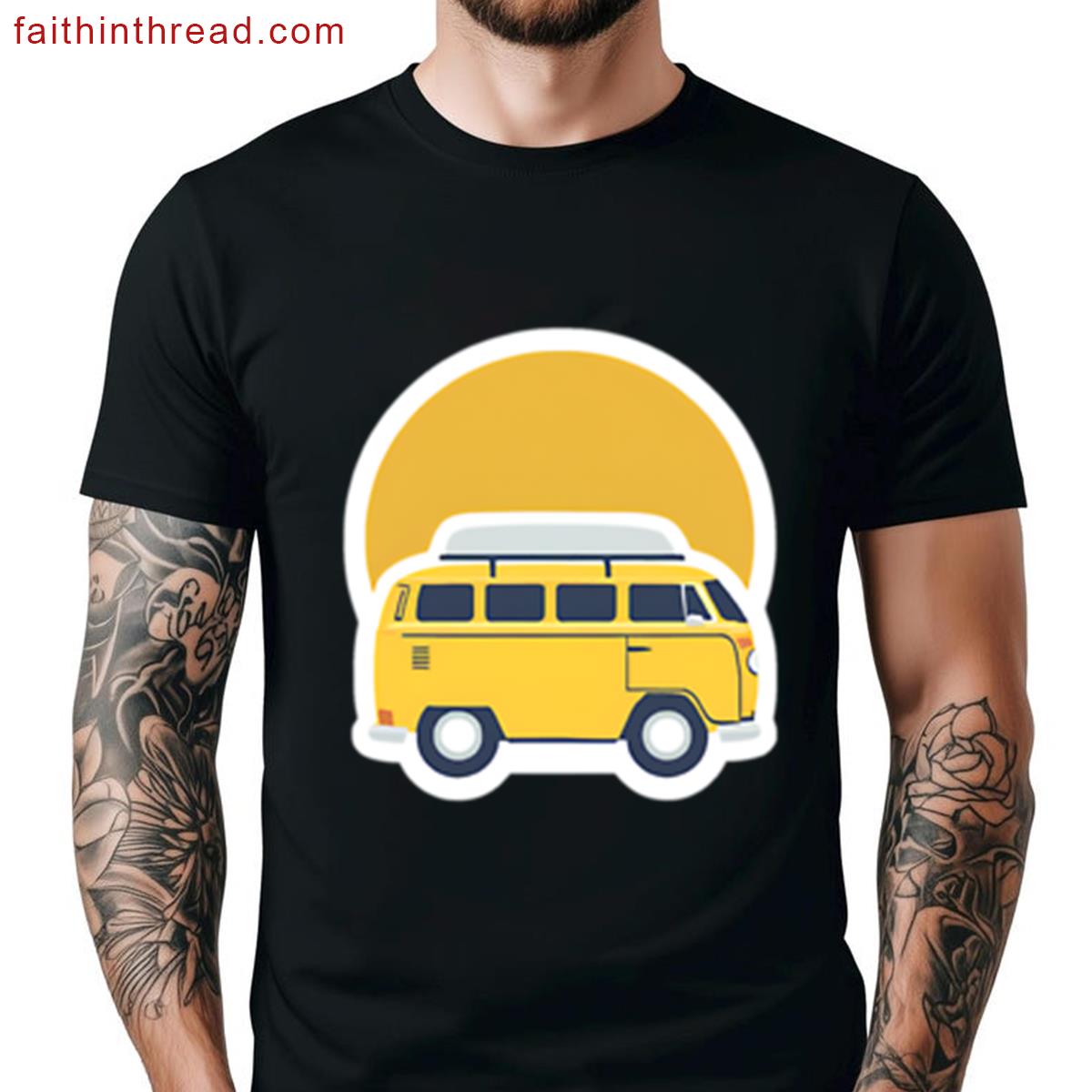 Yellow Sun Van Graphic Tee Shirt