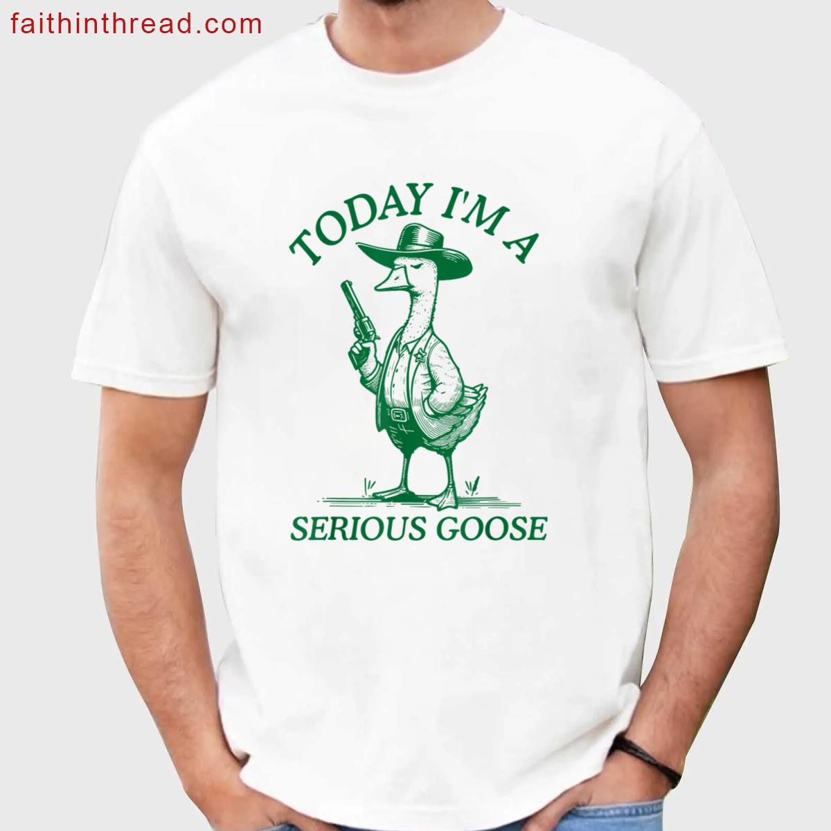 Cowboy Goose Graphic Tee Funny Design Shirt