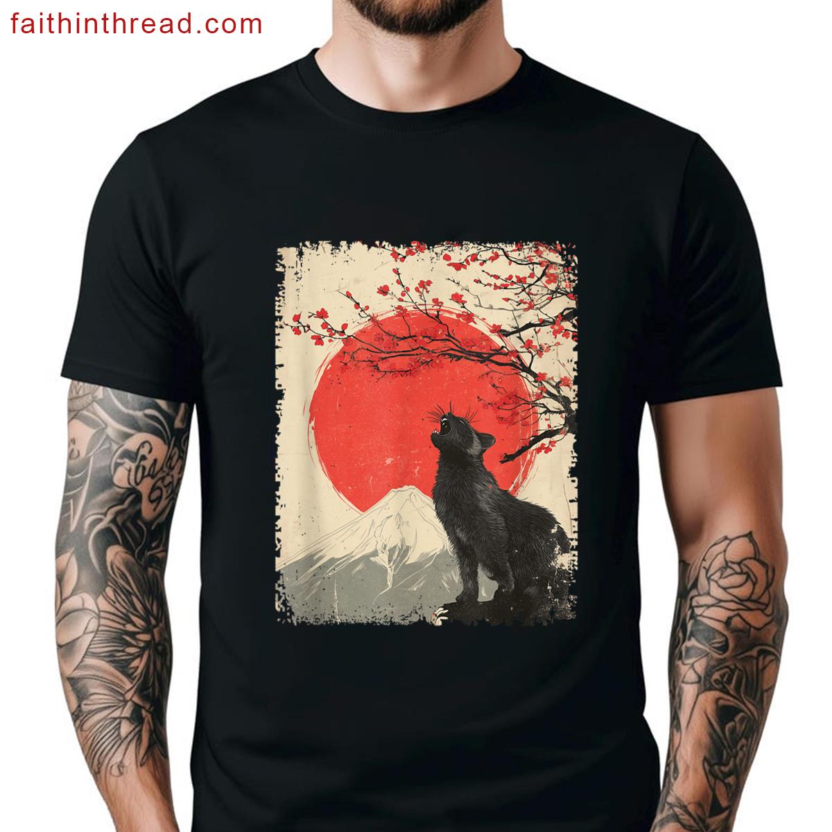 Japanese Cat Graphic Shirt