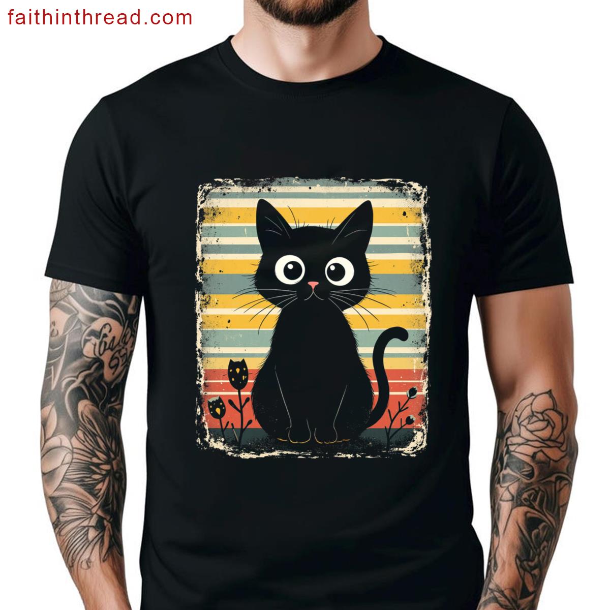 Playful Cat Stripes Design Shirt