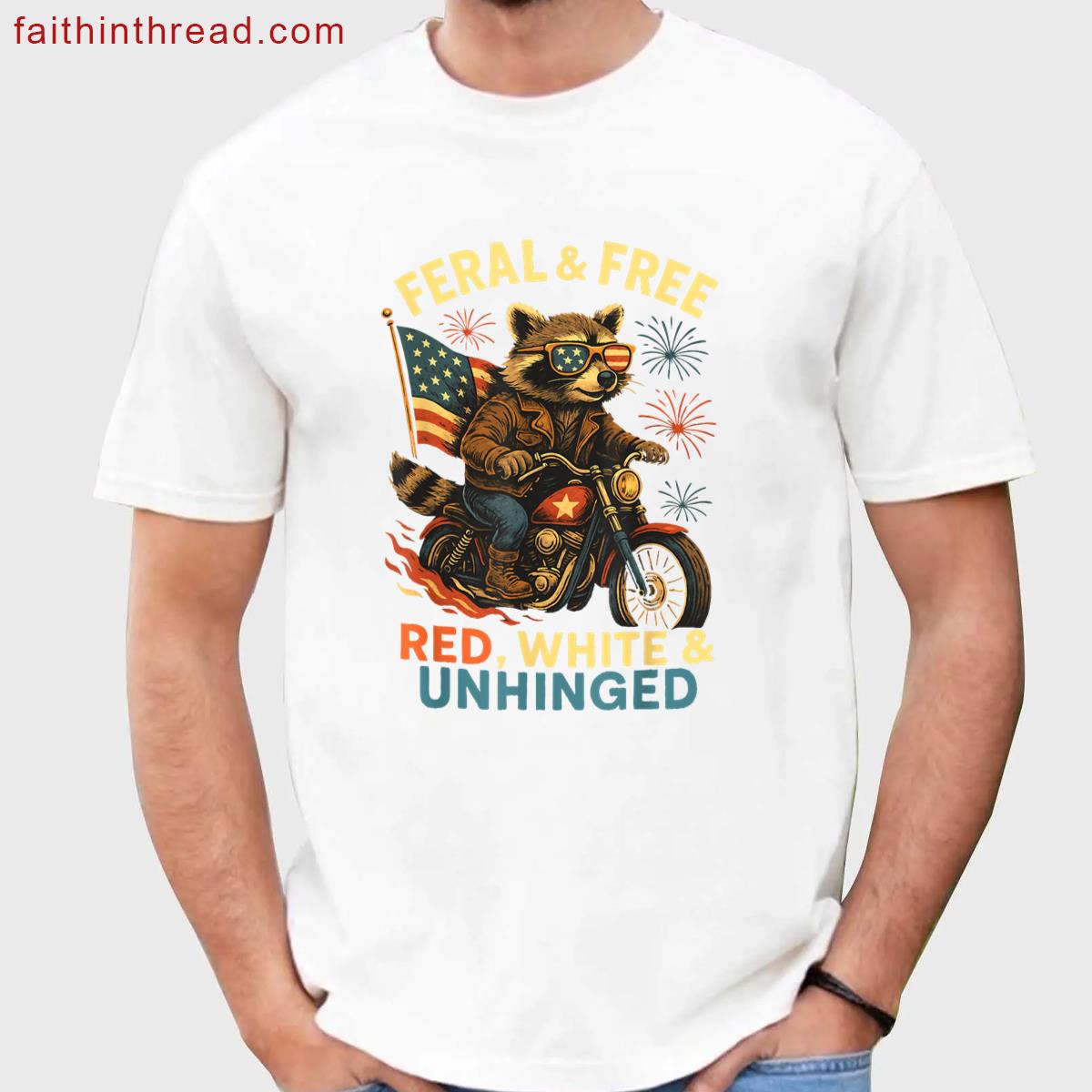 Red White Raccoon Funny Fourth Tanks Shirt