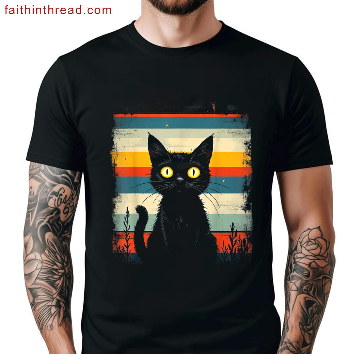Retro Cat Art Shirt
