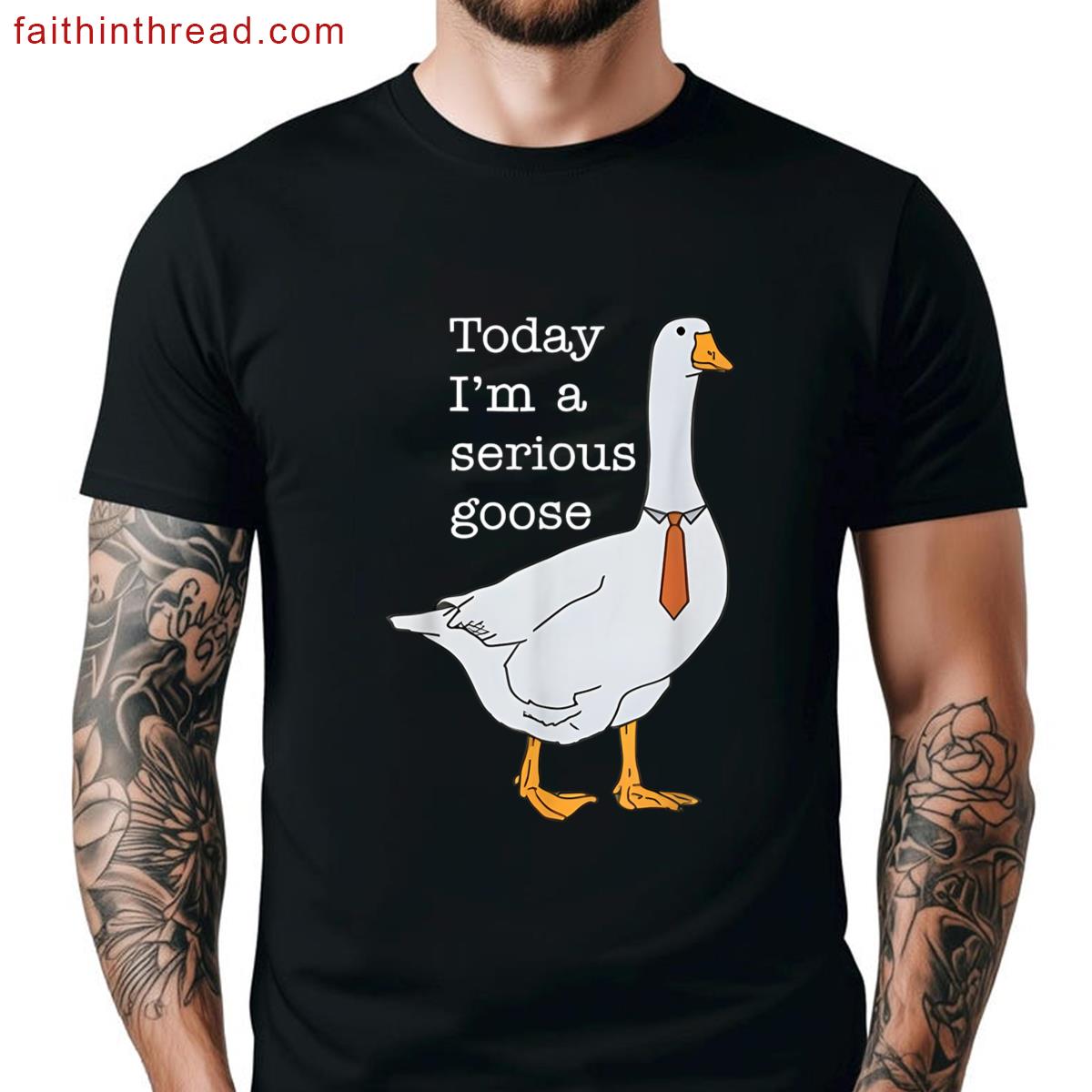 Serious Goose Funny Graphic Tee Shirt
