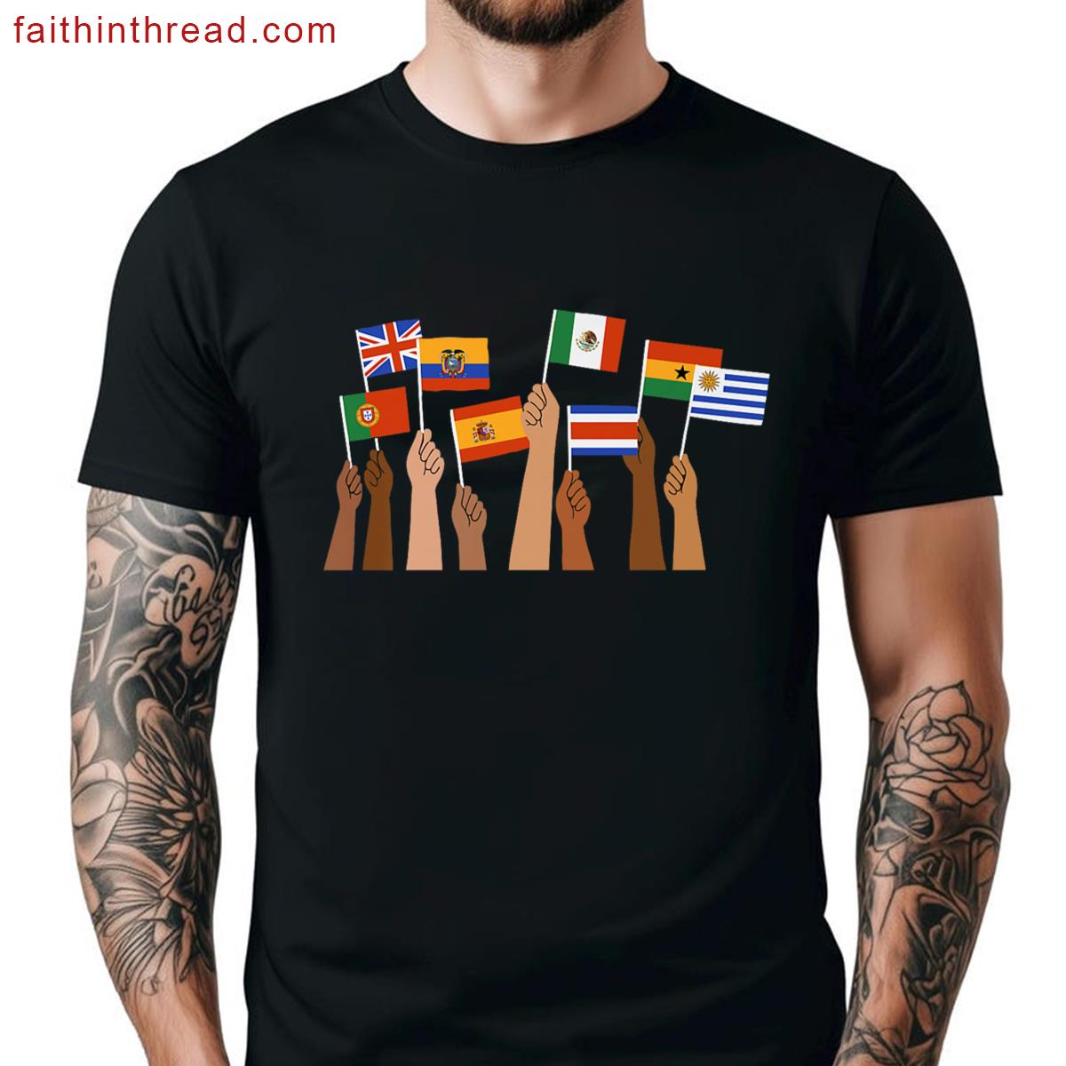 Various Flags Abroad Stylish Tee Shirt