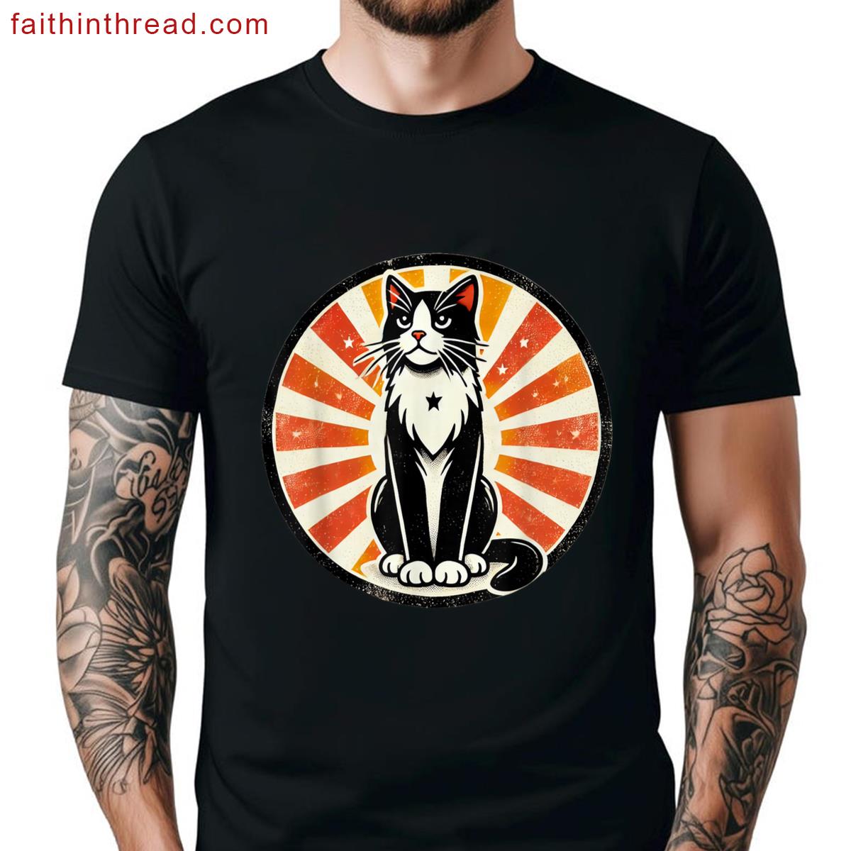 Vintage Cat Design Shirt