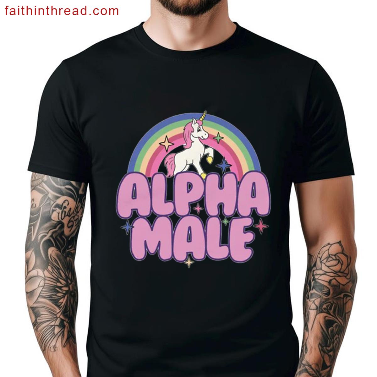 Alpha Male Unicorn Rainbow Shirt
