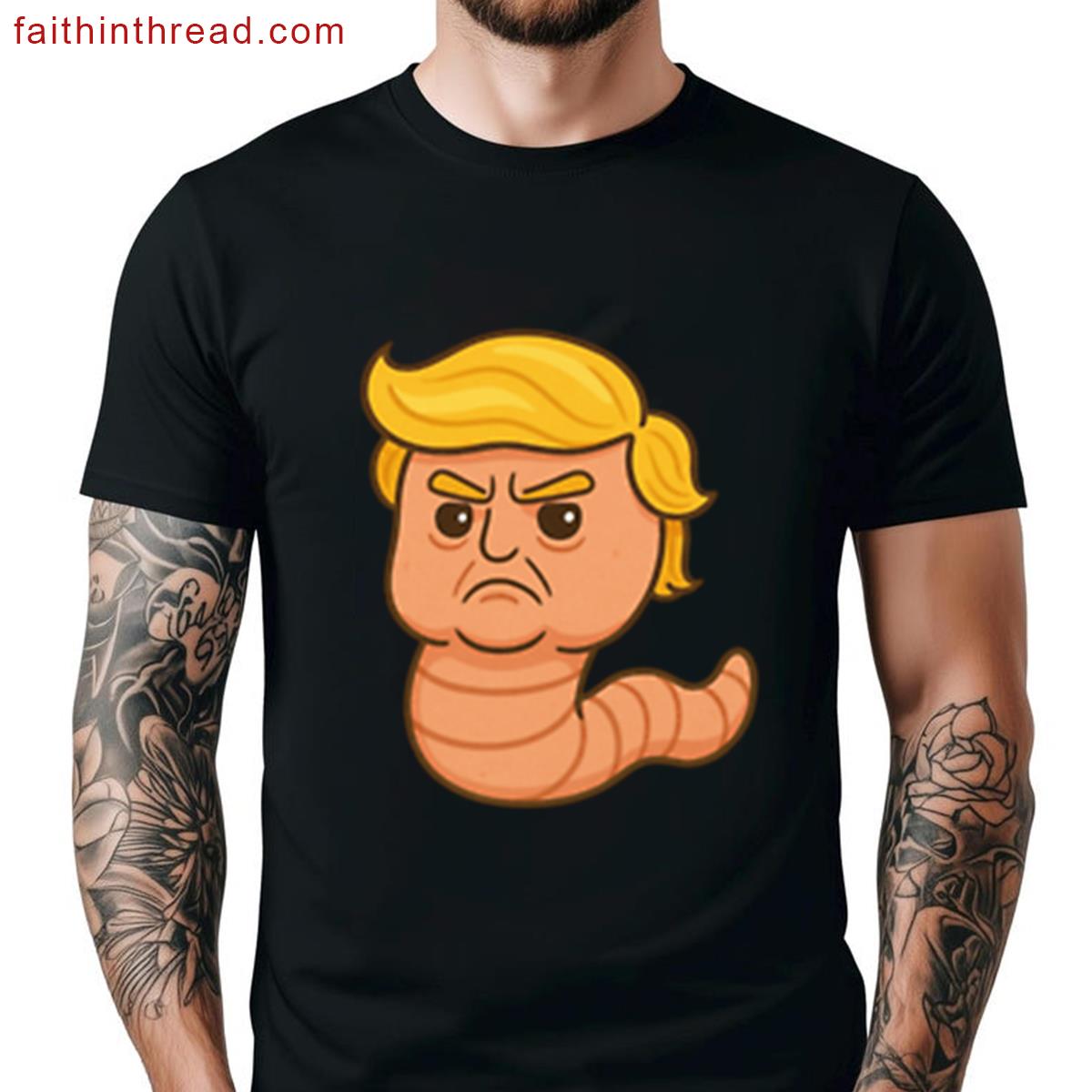 Angry Trump Worm Sticker – Orange Cheeto Shirt