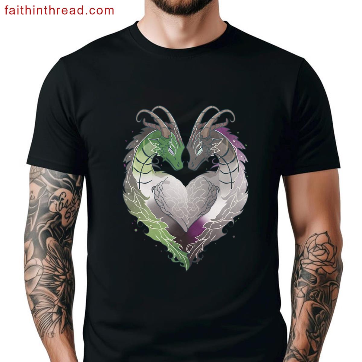 Aromantic Asexual Aroace Dragons Lgbt Pride Flag Shirt