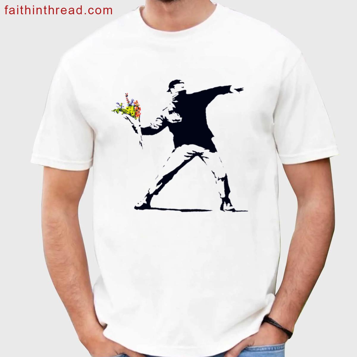 Banksy Flower Throw Shirt