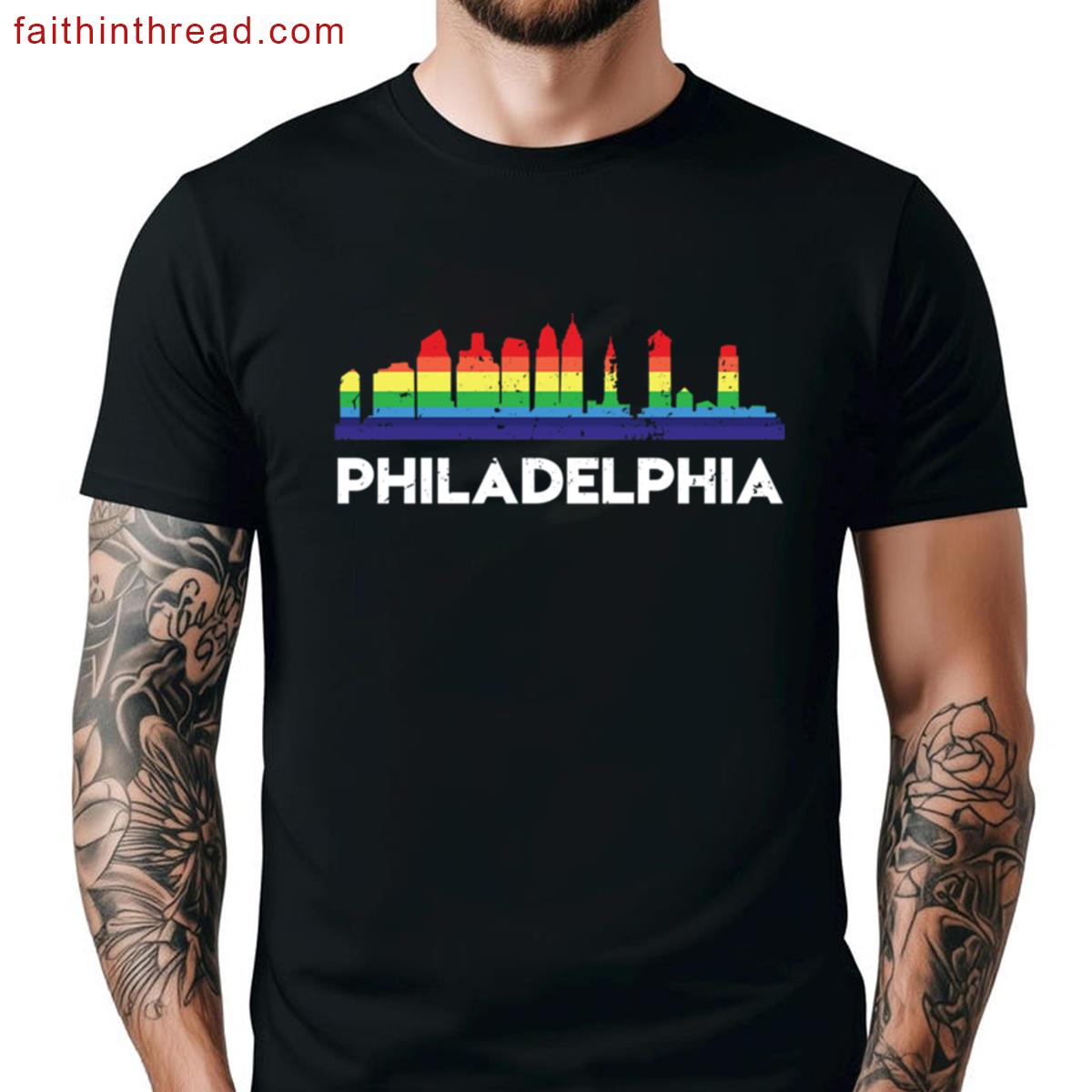 Lgbt Flag Rainbow Philadelphia City Pride Shirt
