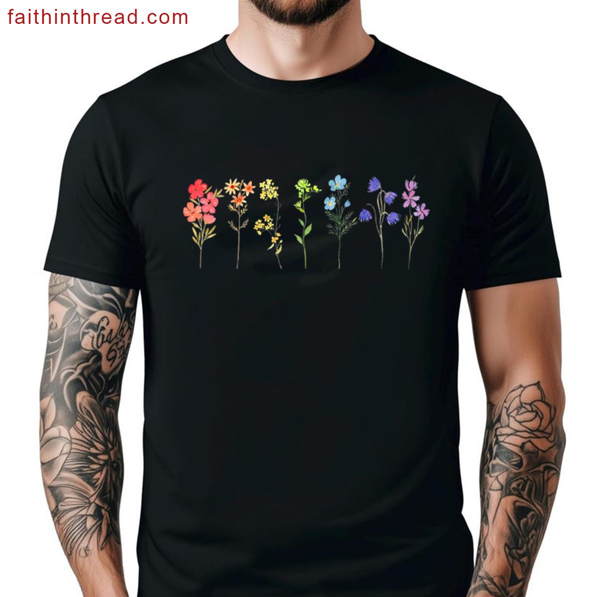 Lgbtq Wildflowers Rainbow Flowers Gay Lesbian Pride Month Shirt