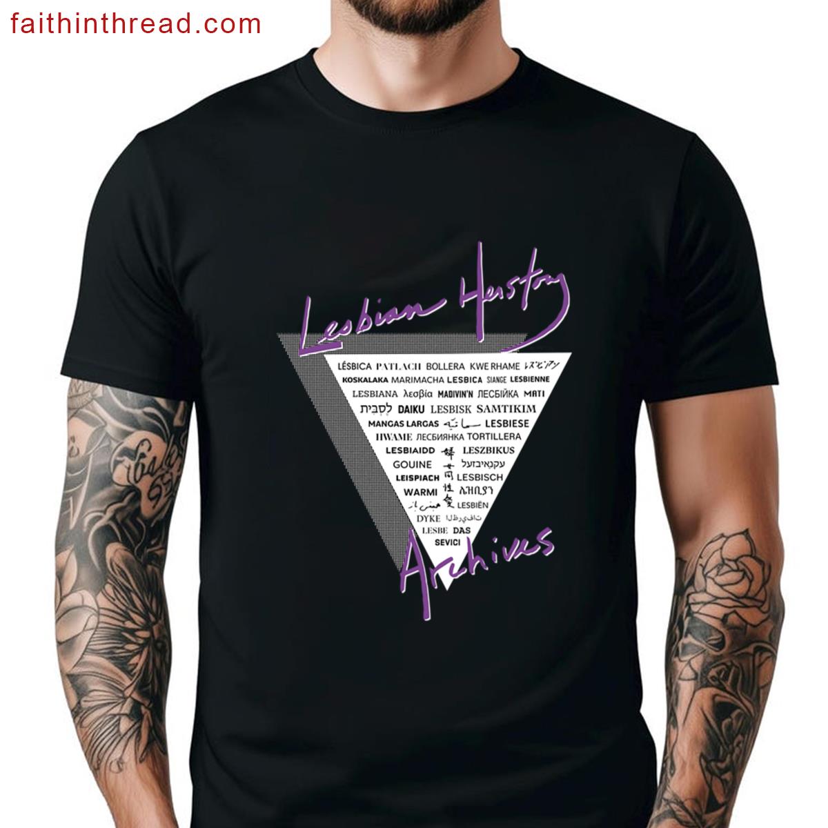 Lha Triangle The Word Lesbian In 40 Languages Shirt