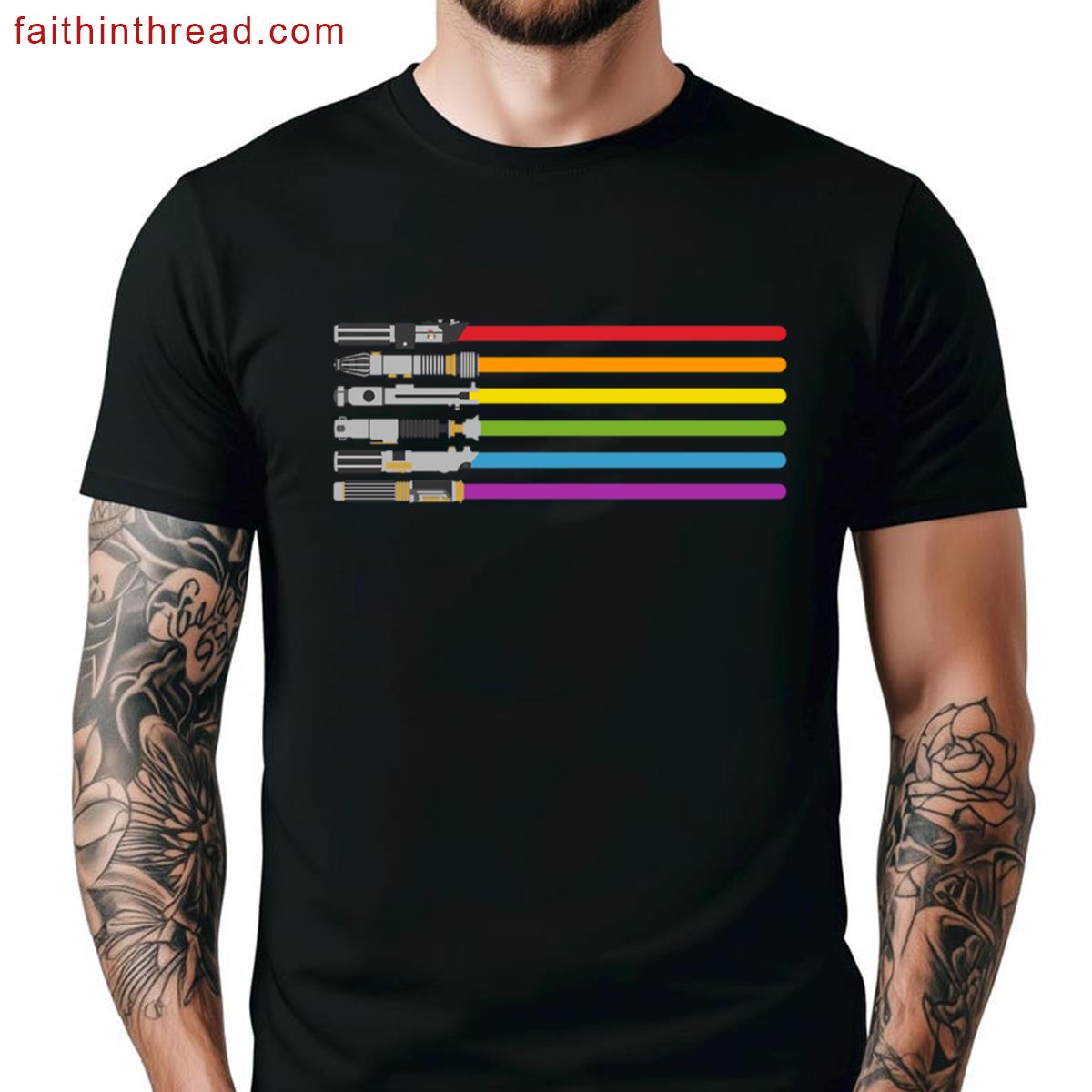 Lightsaber Rainbow Shirt