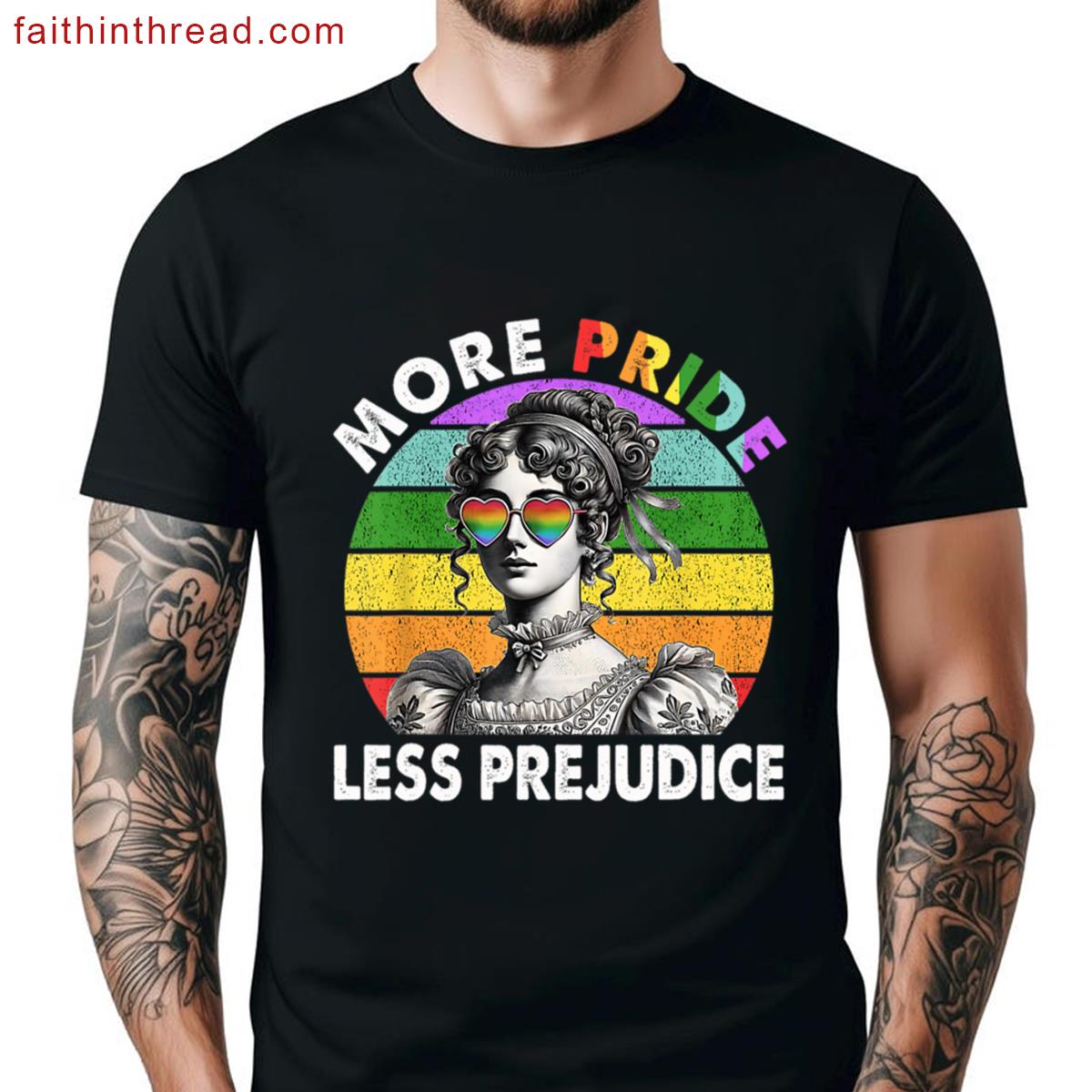 More Pride Less Prejudice Pride Month Lgbtq Gay Lesbian Shirt