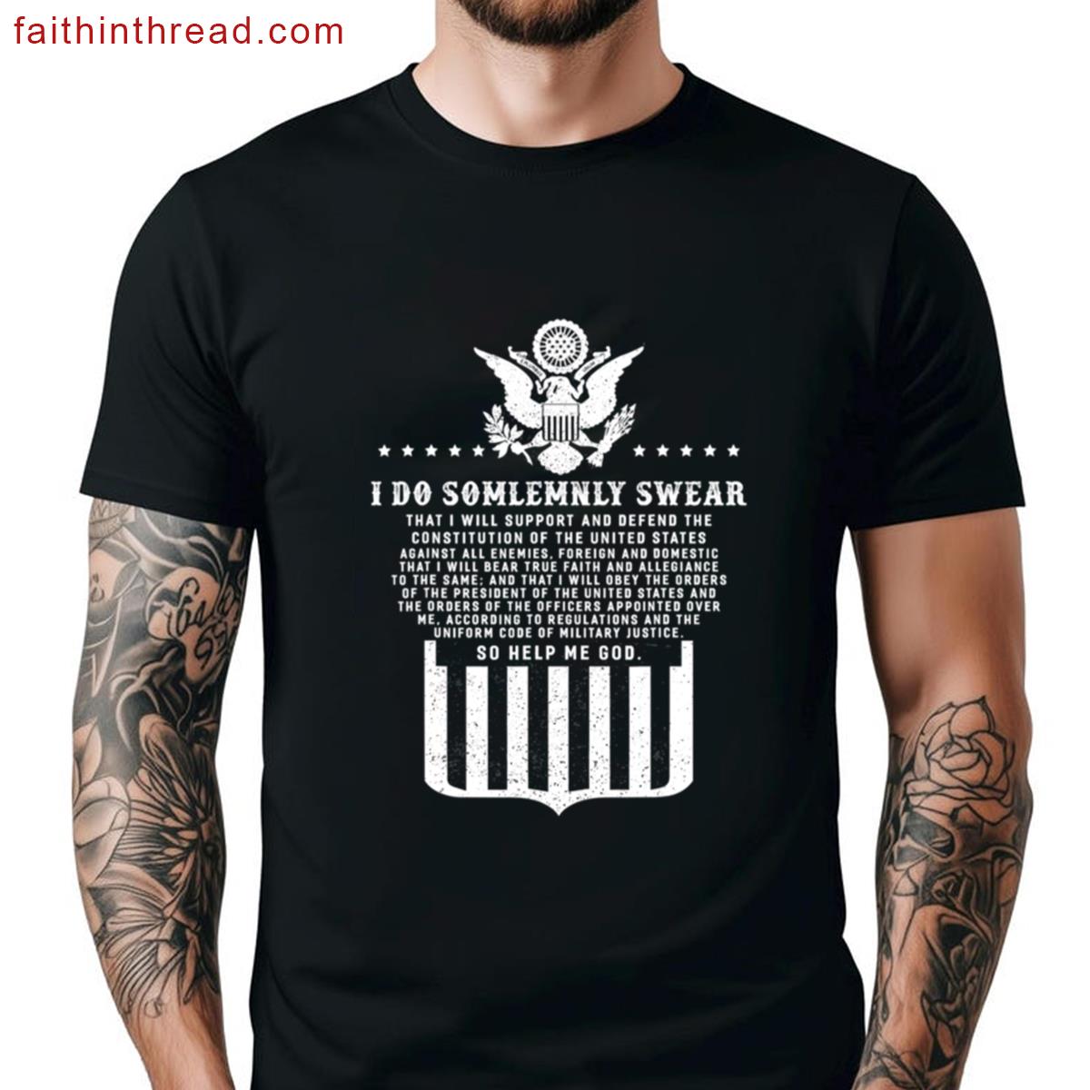 Oath Of Enlistment Patriotic Military Oversized Shirt
