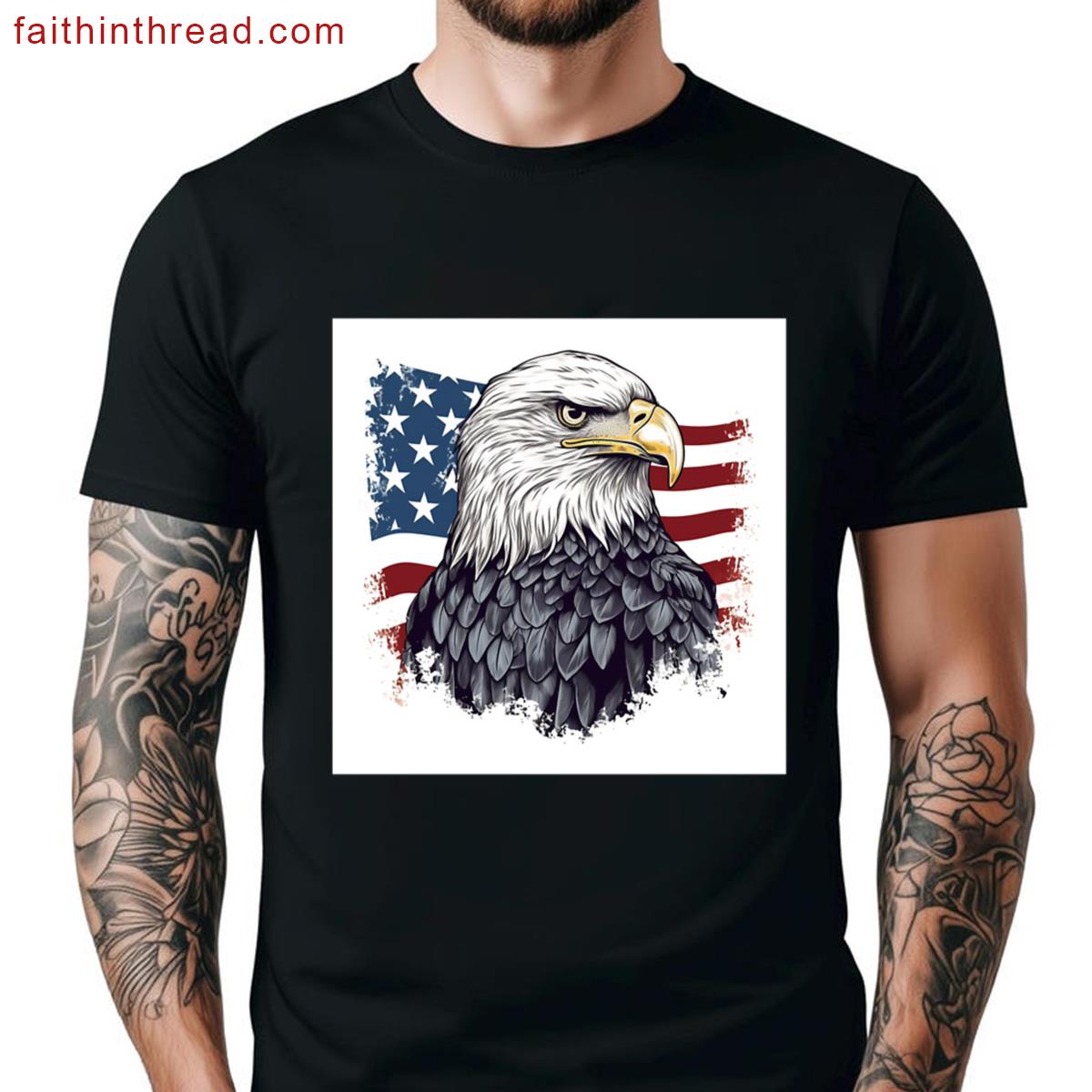 Patriotic American Flag Prin Oversized Shirt