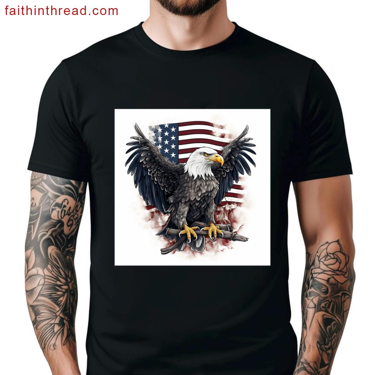 Patriotic American Flag Print Shirt