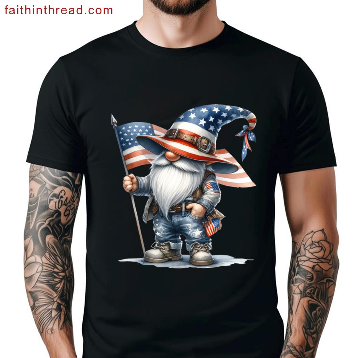 Patriotic Gnome Oversized Shirt