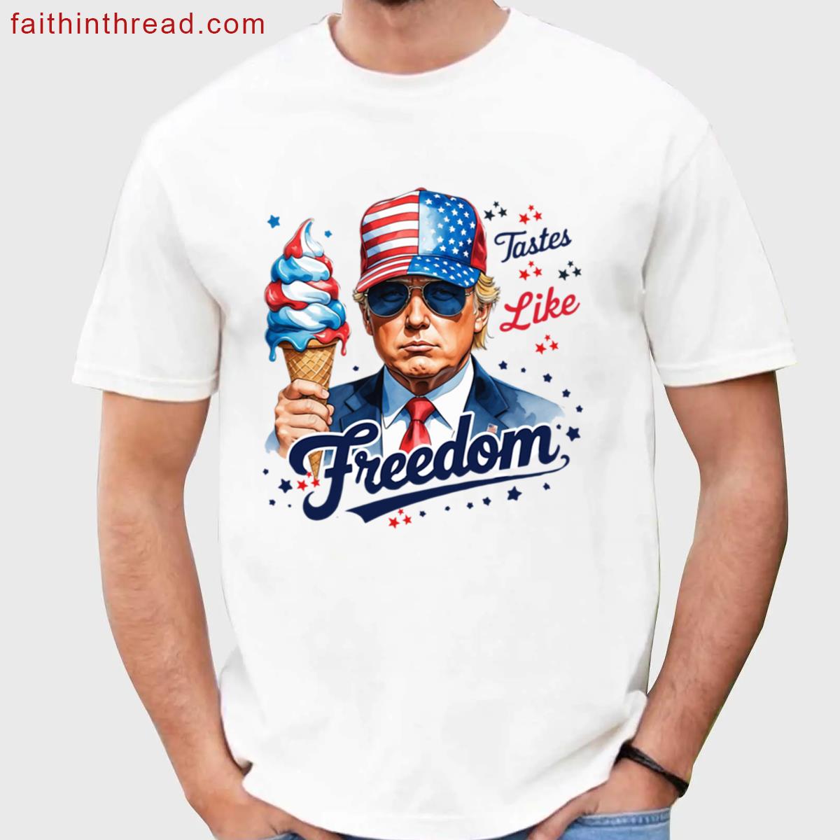 Patriotic President Trump Ice Cream – Funy Usa Design Shirt