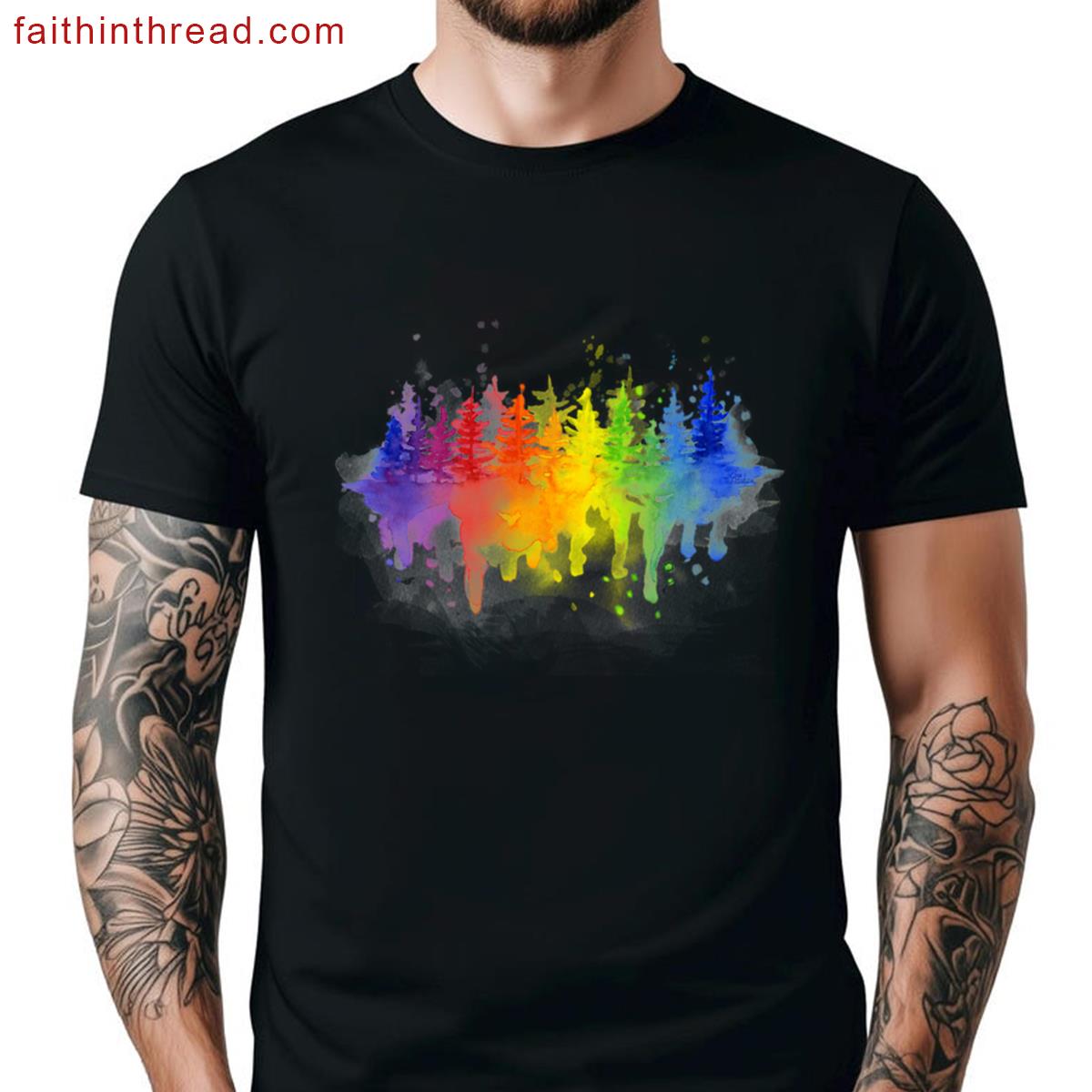 Rainbow Forest Watercolor Shirt