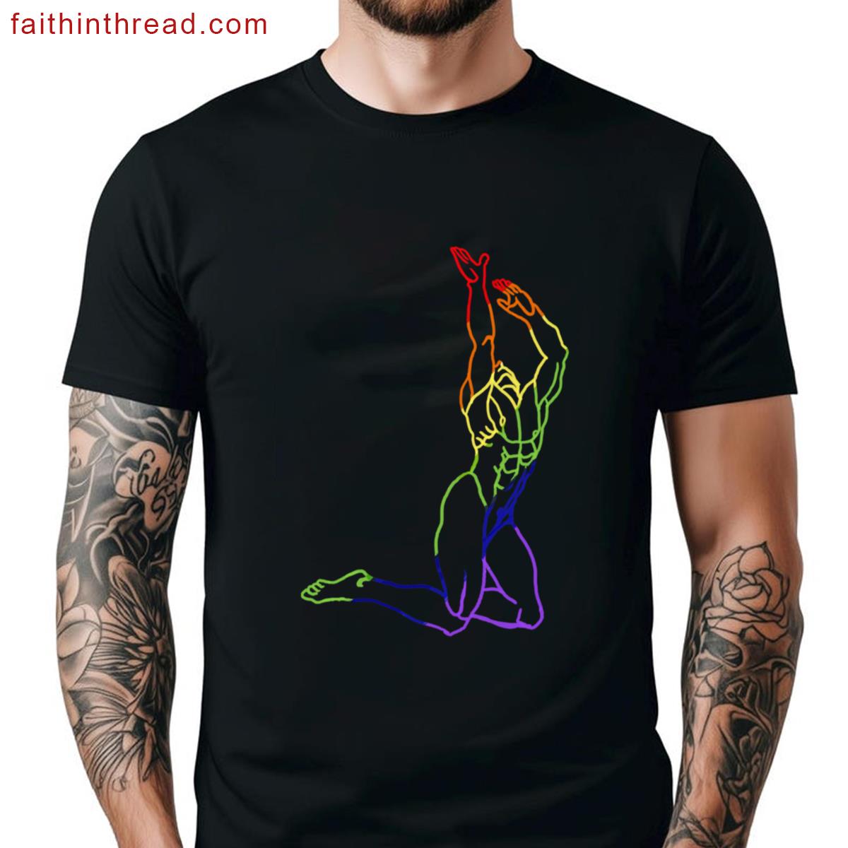 Rainbow Man On His Knees Relaxed Fit Shirt