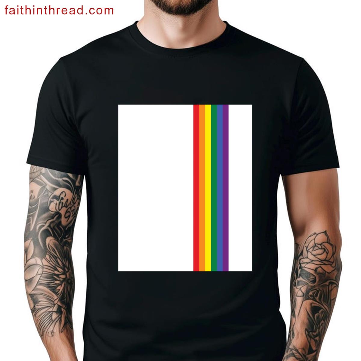 Rainbow Pride Lgbt Strip Graphic Shirt