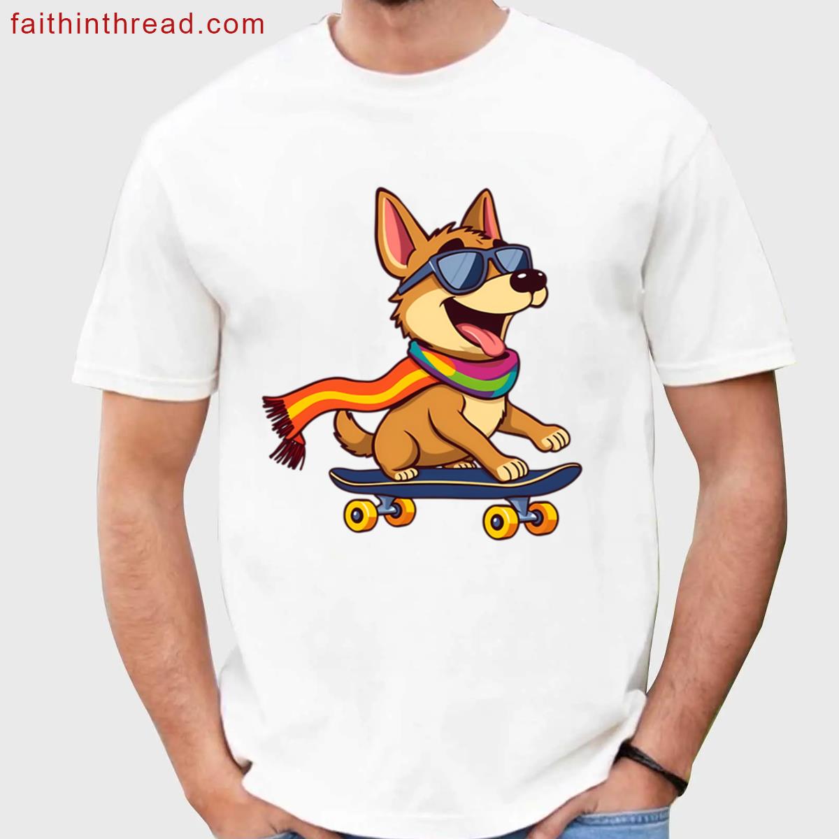 Skater Dog Pride Ride Oversized Shirt